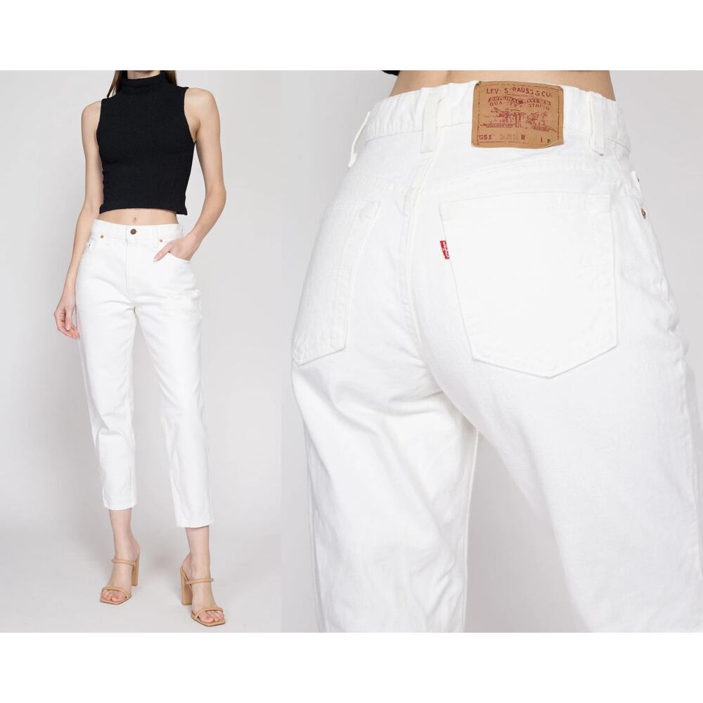 Levi's Women's White High Waisted Tapered Leg Jeans Size 12